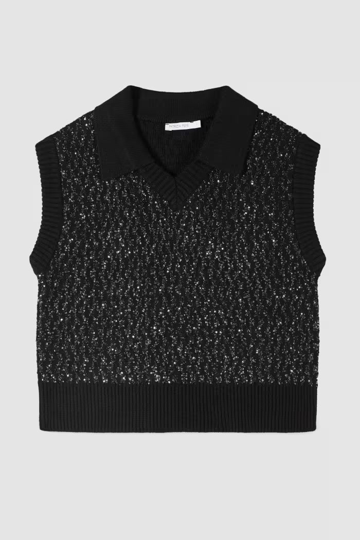 Gilet in maglia con paillettes