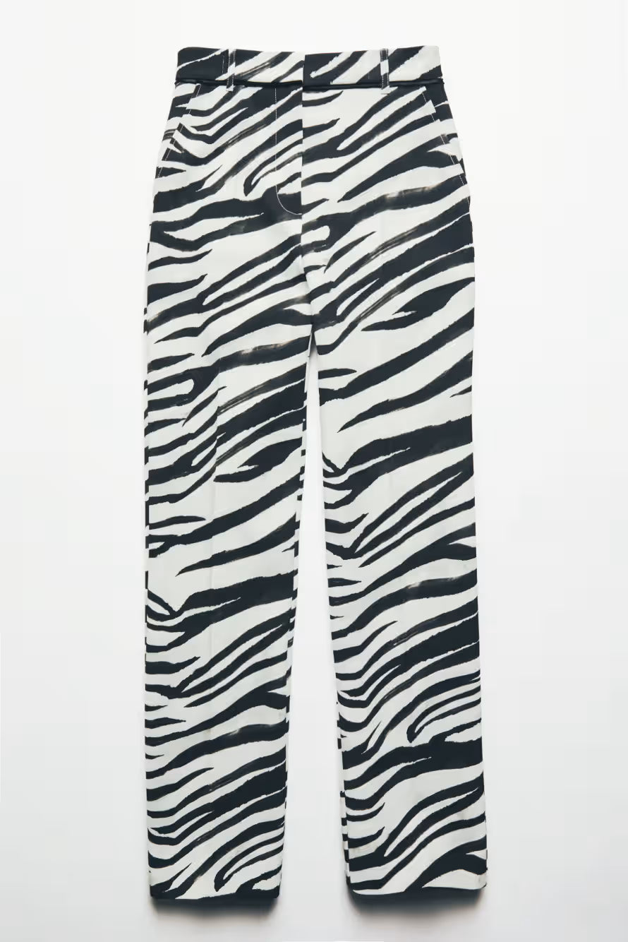 Pantaloni zebrati in twill