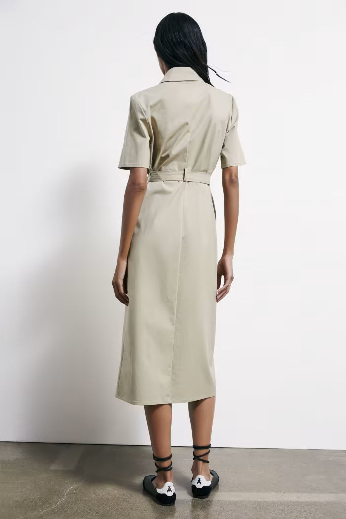 Abito midi chemisier con cintura
