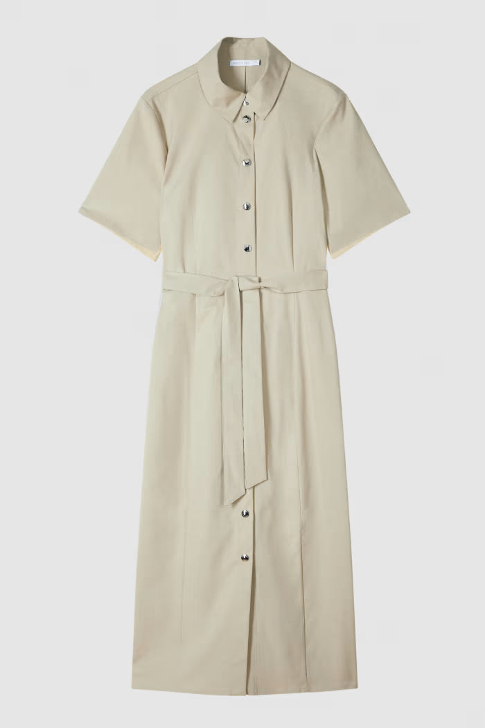 Abito midi chemisier con cintura