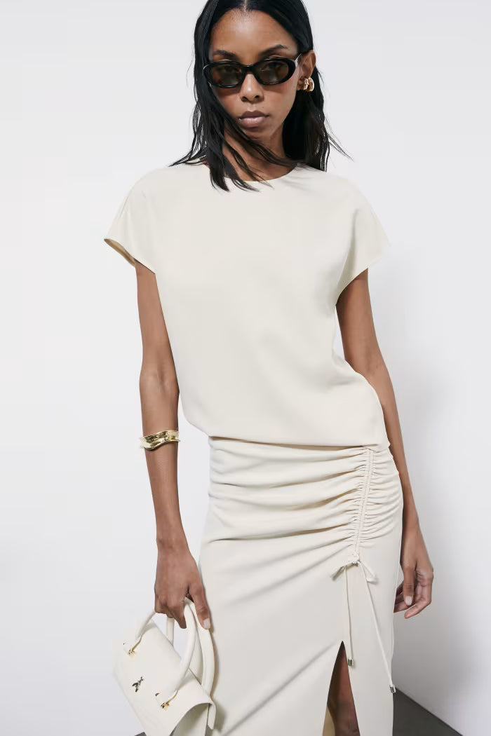 Blusa fluida smanicata