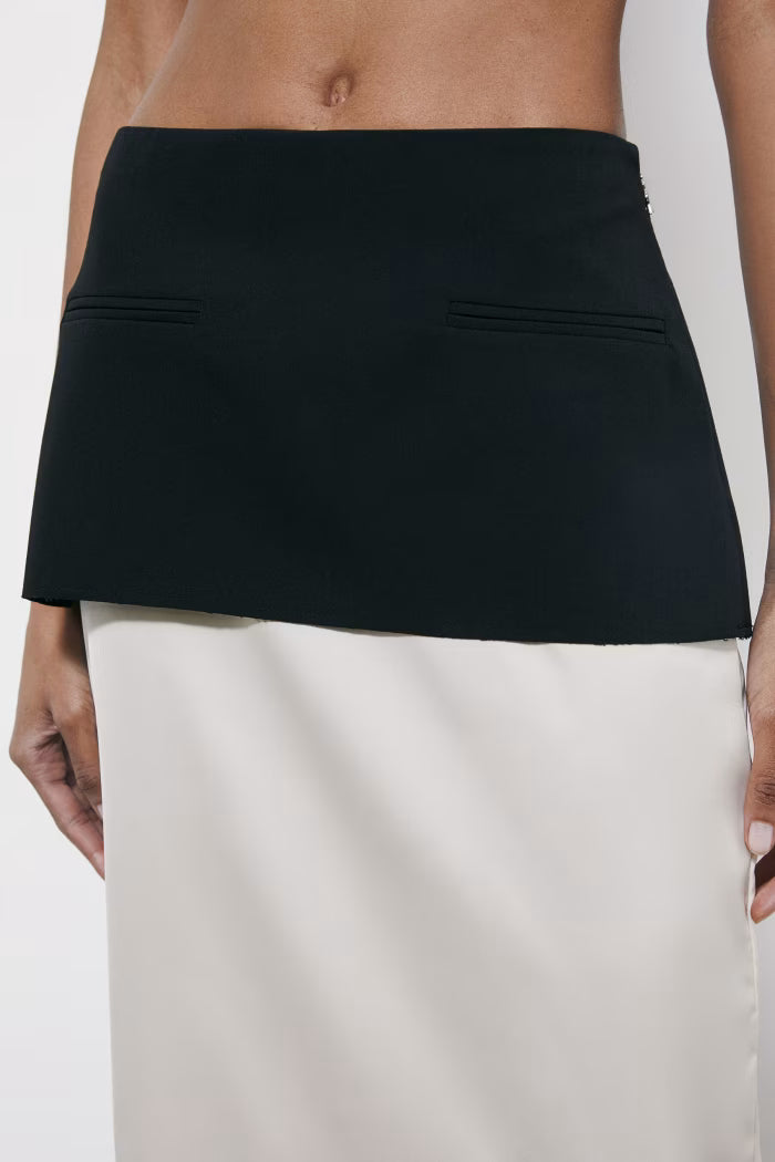 Gonna midi color block in misto viscosa