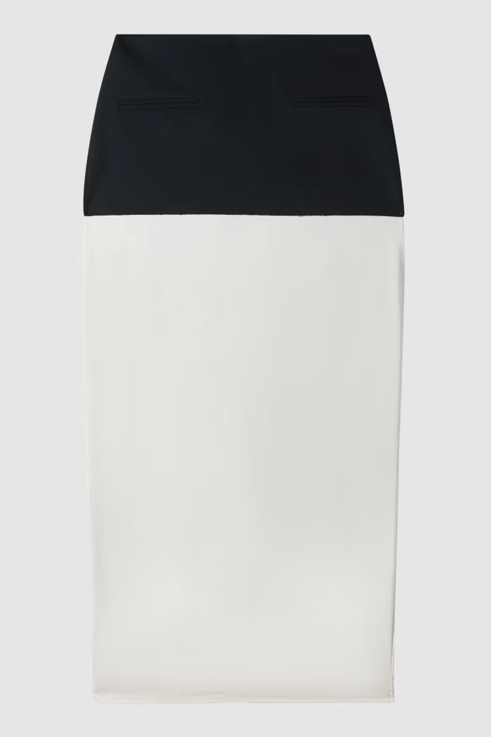 Gonna midi color block in misto viscosa