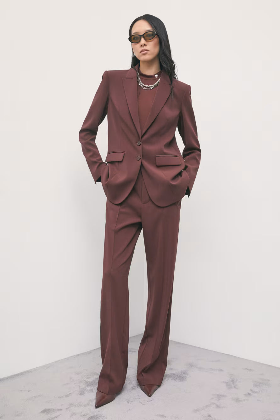 Pantaloni sartoriali wide leg a vita bassa