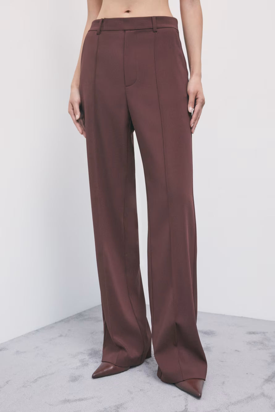 Pantaloni sartoriali wide leg a vita bassa