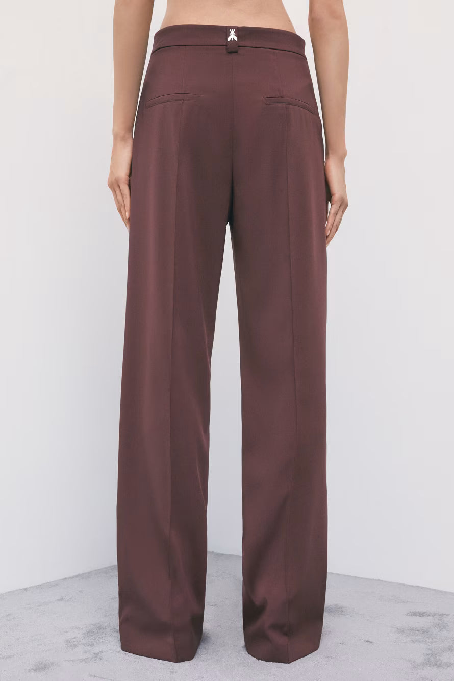 Pantaloni sartoriali wide leg a vita bassa