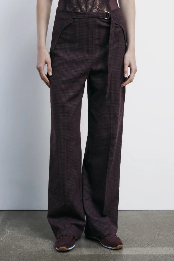 Pantaloni fluidi checked
