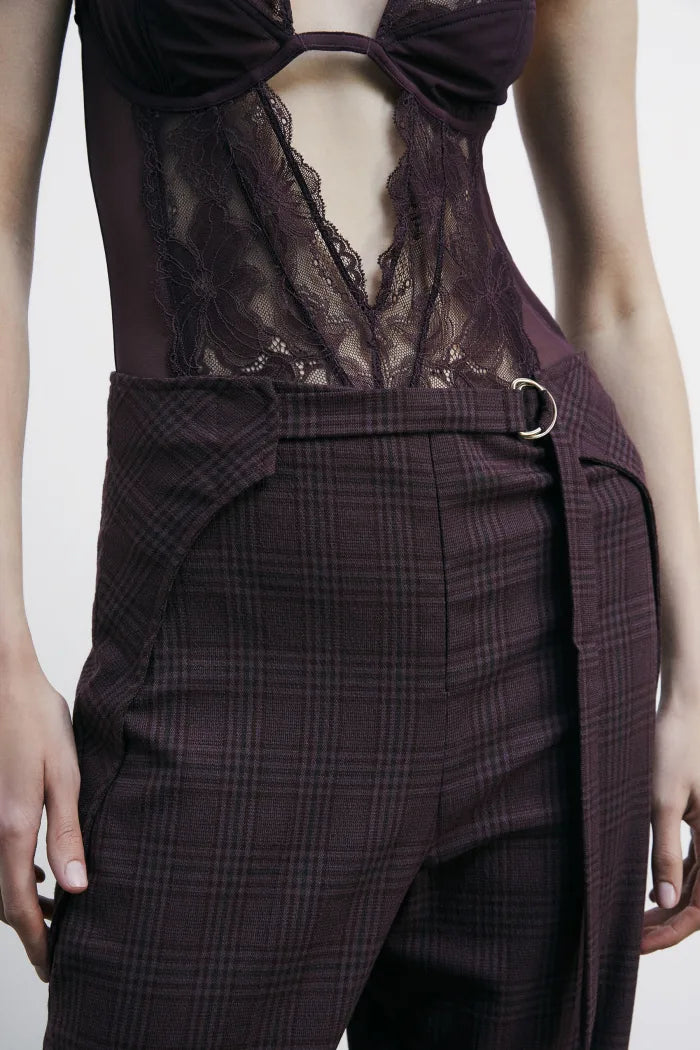Pantaloni fluidi checked