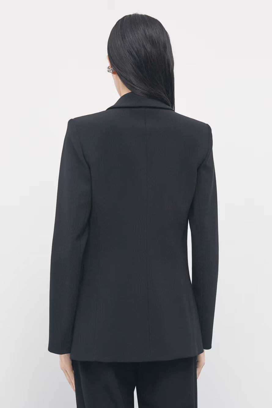 Blazer slim in punto stoffa