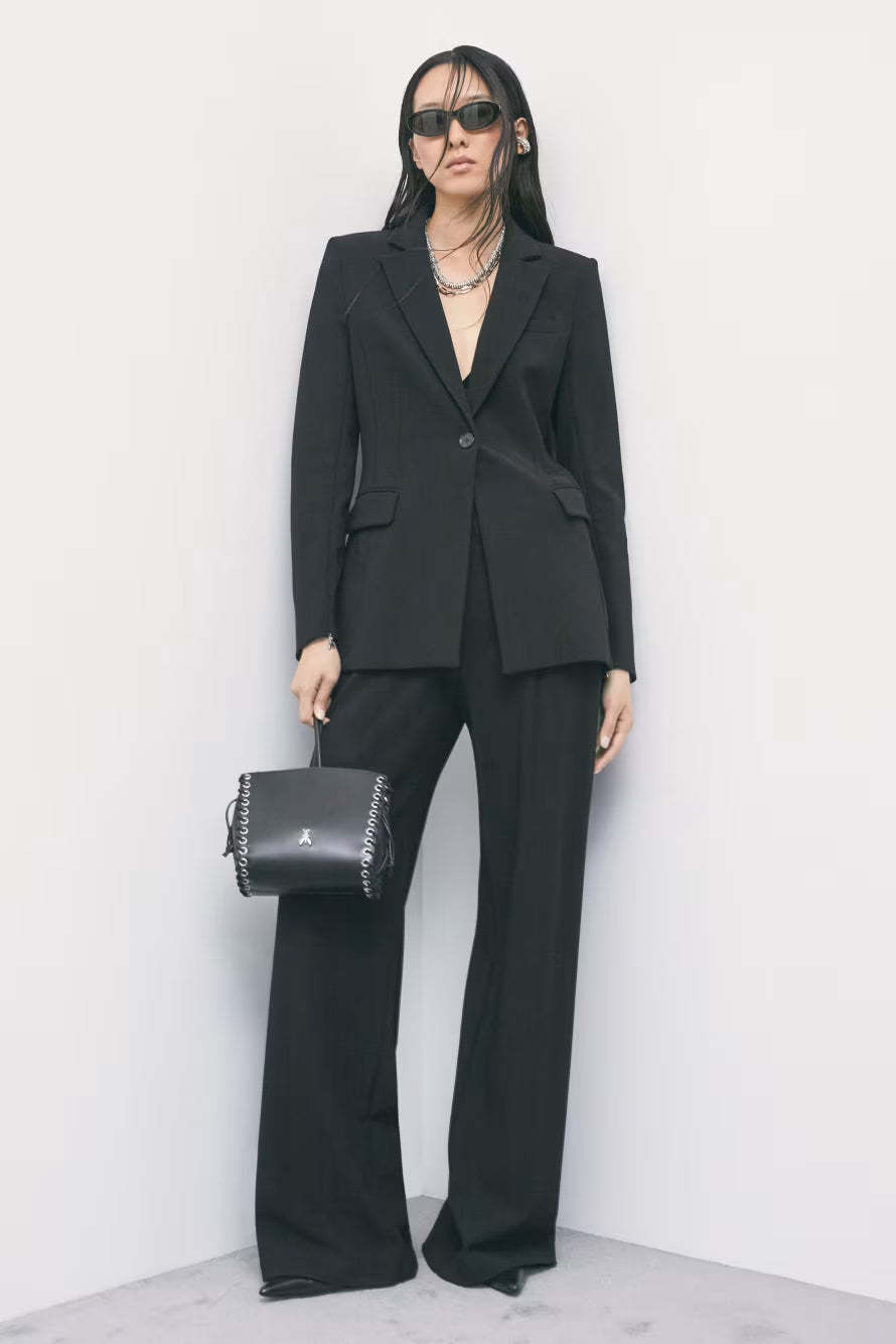 Blazer slim in punto stoffa