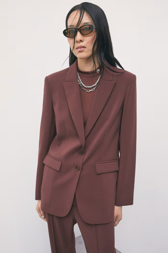 Blazer fluido stretch a due bottoni