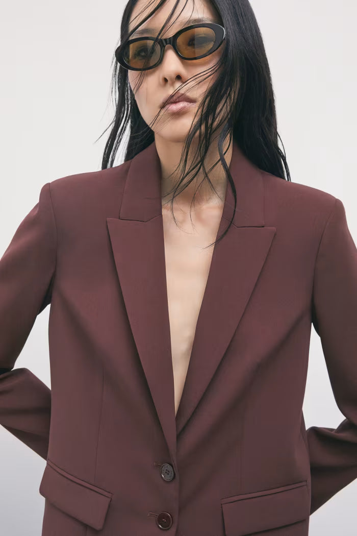 Blazer fluido stretch a due bottoni