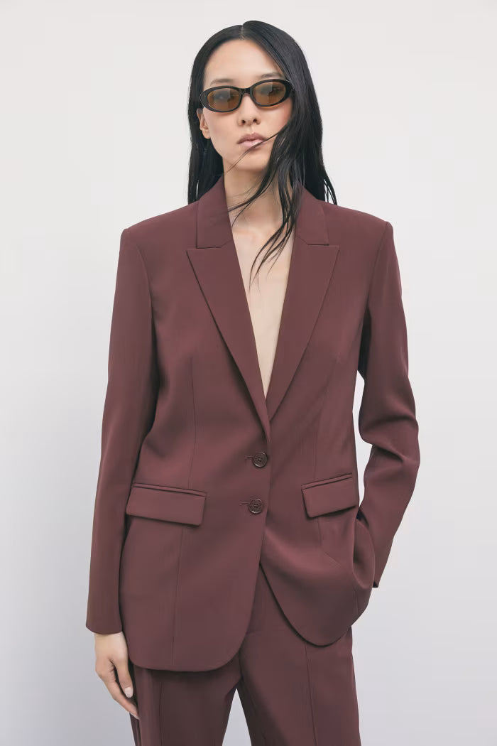 Blazer fluido stretch a due bottoni