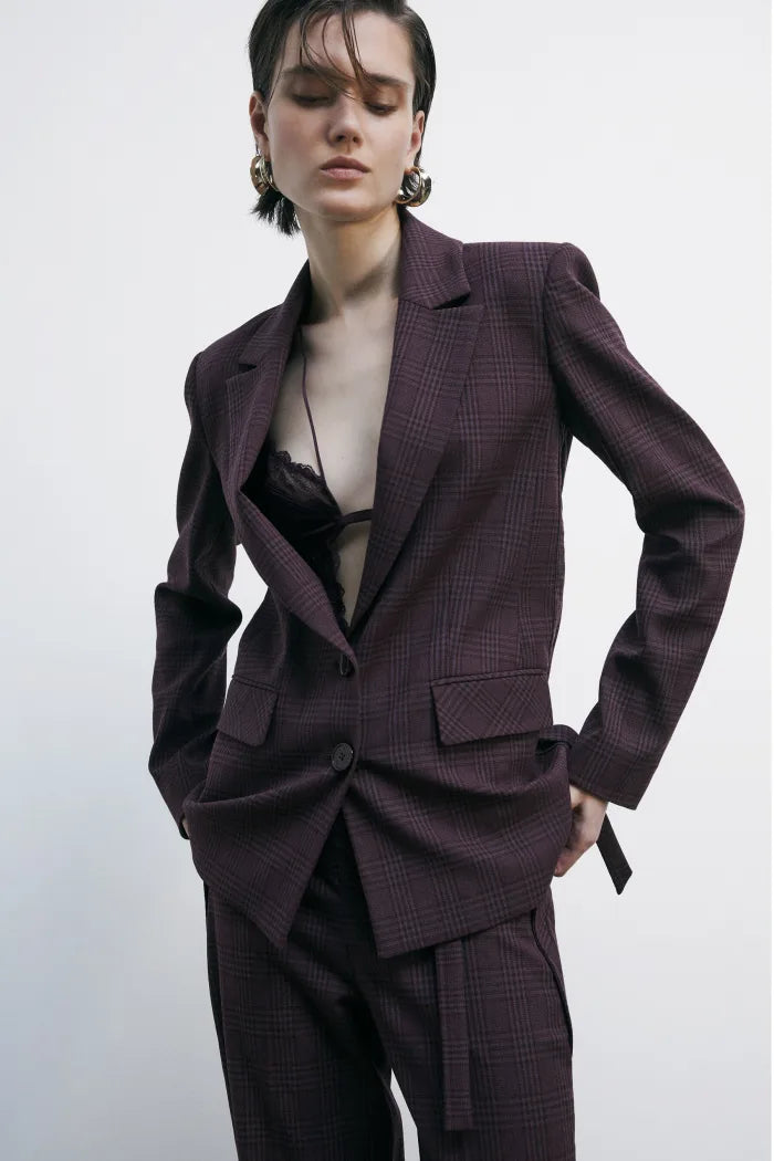 Blazer fluido a quadri