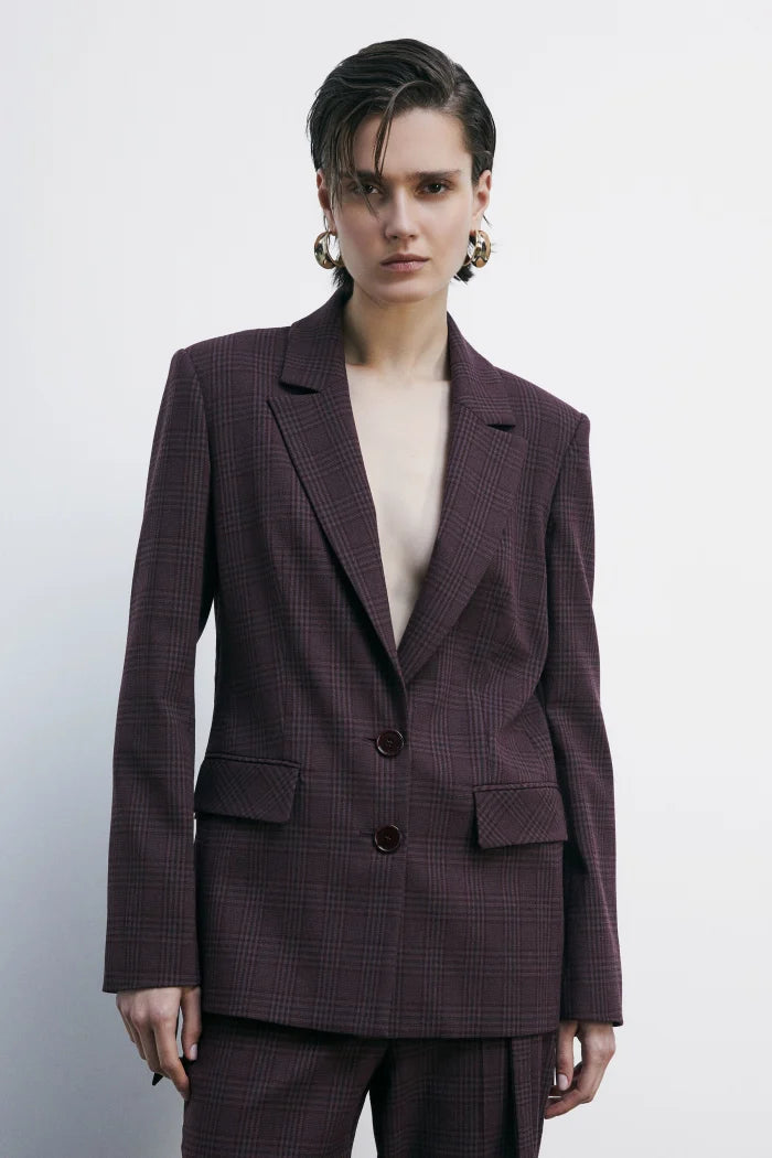 Blazer fluido a quadri