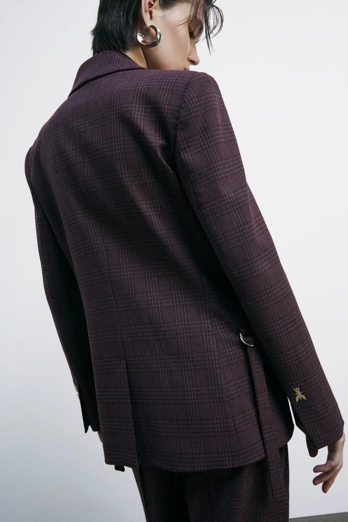 Blazer fluido a quadri