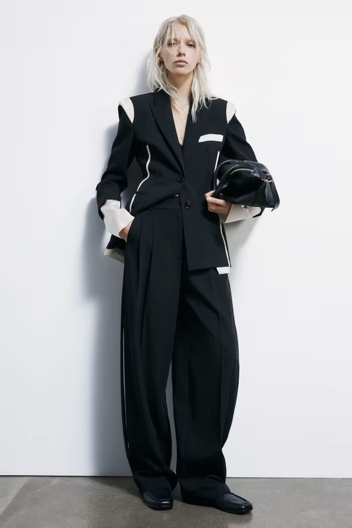Blazer slim color block