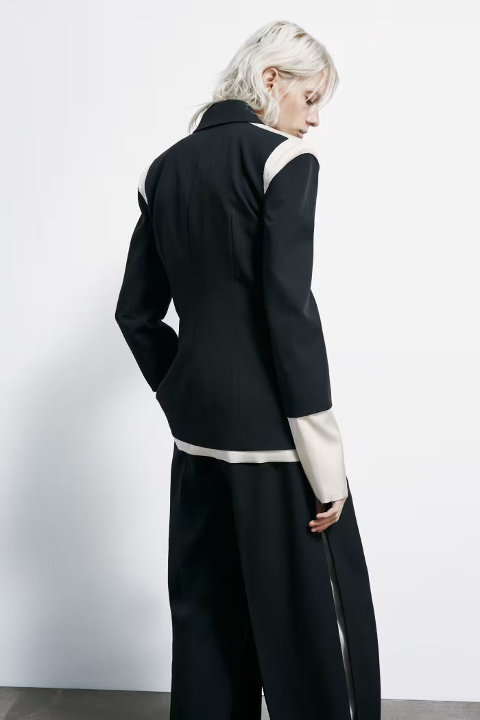 Blazer slim color block