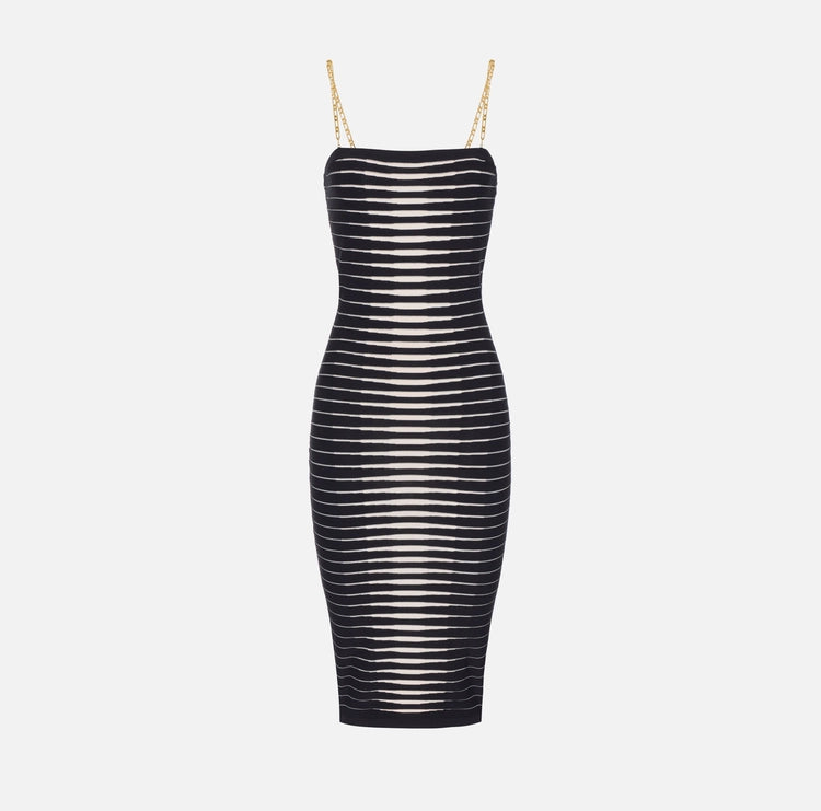 Abito in maglia con zebra jacquard