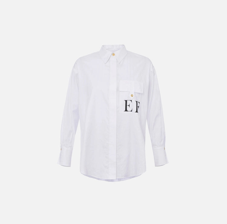 Camicia in popeline di cotone a righe