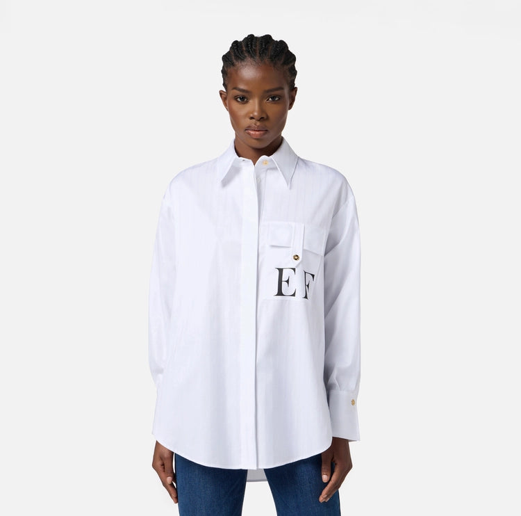 Camicia in popeline di cotone a righe
