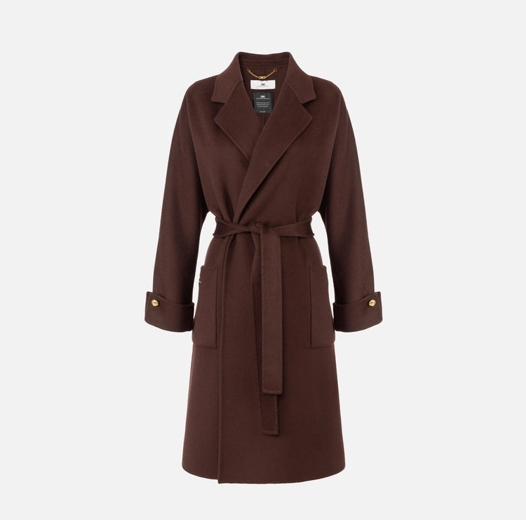 Cappotto in panno di misto lana double