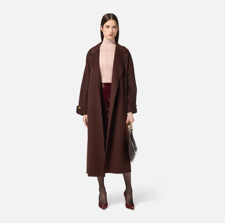 Cappotto in panno di misto lana double