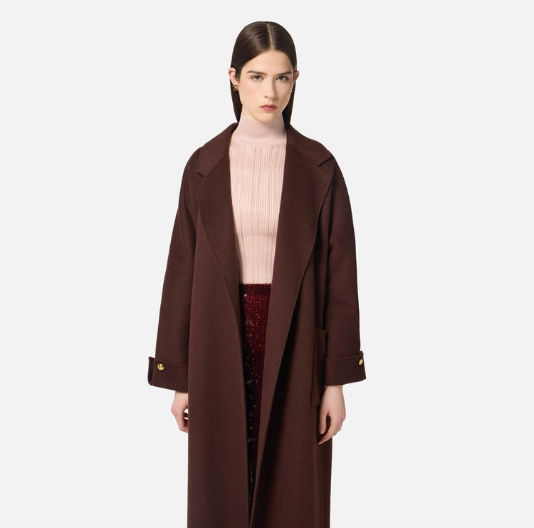 Cappotto in panno di misto lana double