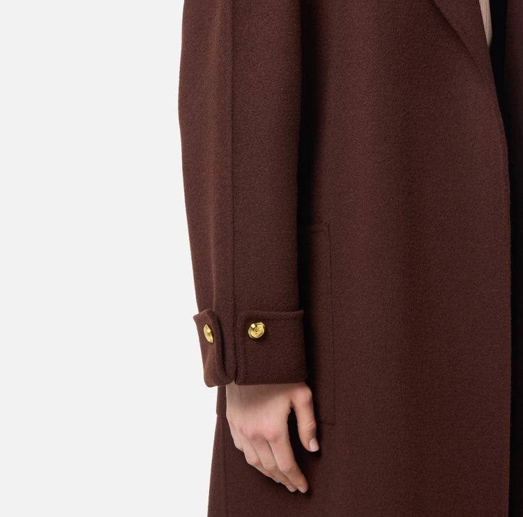 Cappotto in panno di misto lana double