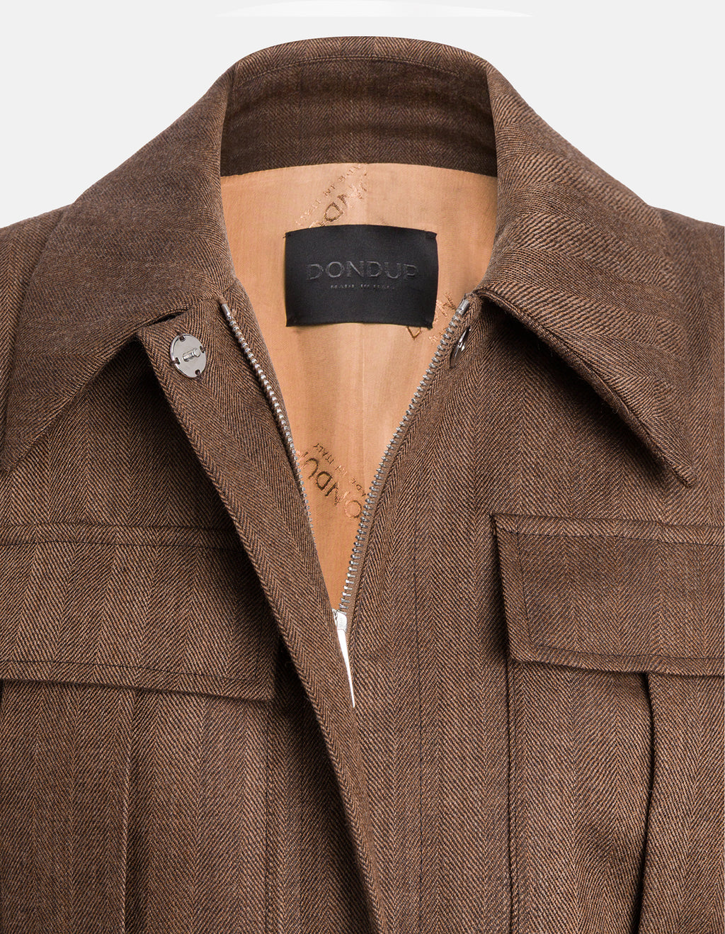 Giacca camicia cropped in resca di lana
