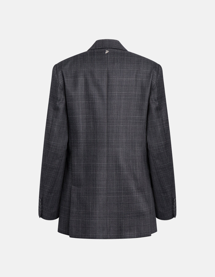 Blazer doppiopetto over in lana principe di Galles