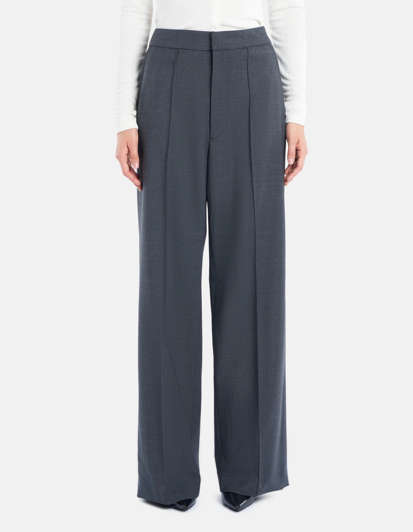Pantaloni Penni wide leg in gabardina di lana