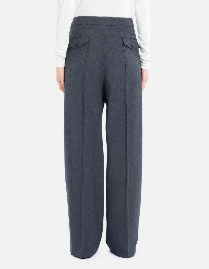Pantaloni Penni wide leg in gabardina di lana