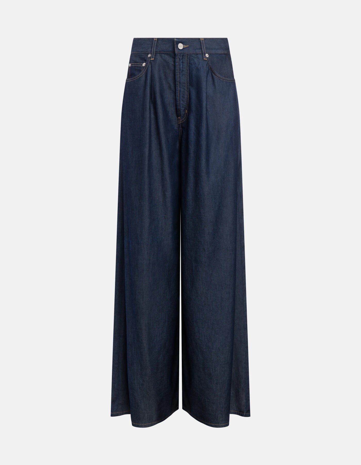 Jeans wide leg in denim fisso lyocell