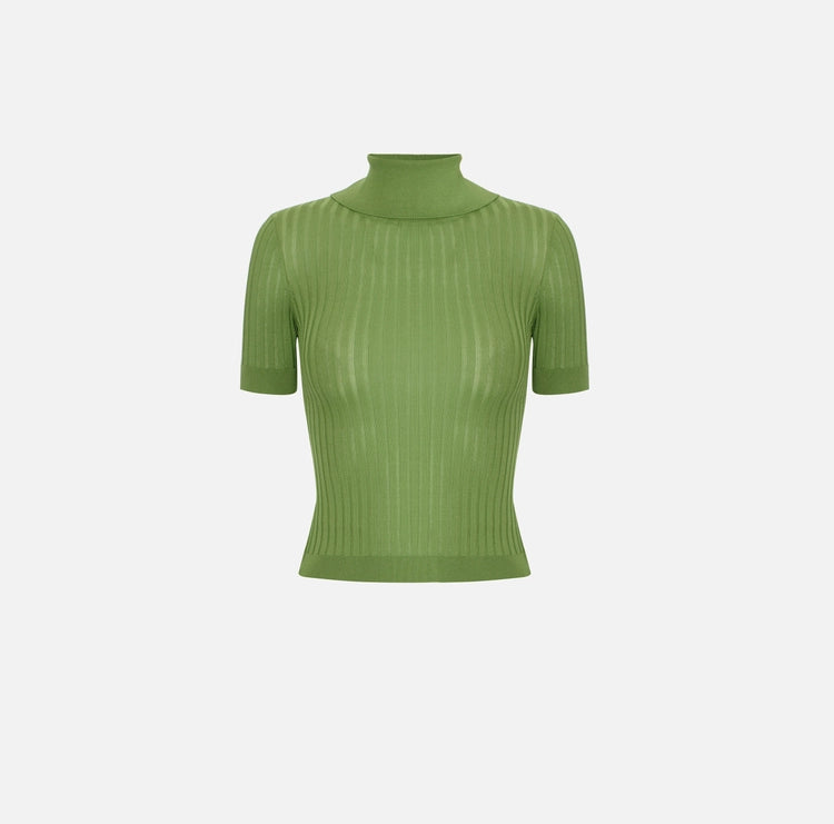 Top in maglia con trasparenze