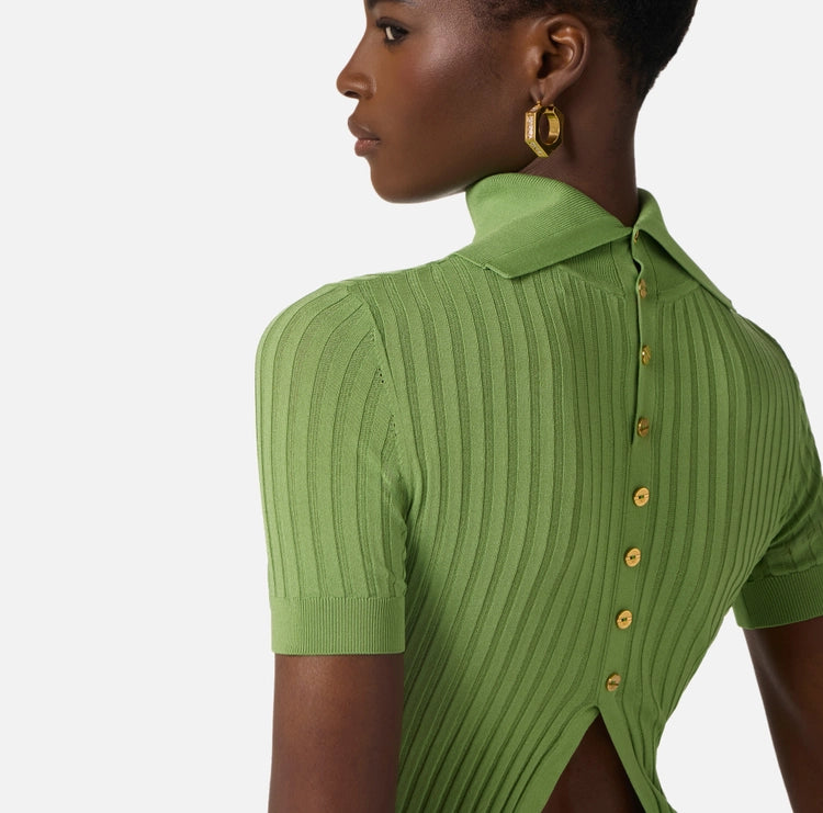 Top in maglia con trasparenze