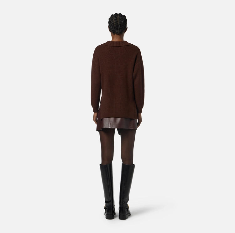 Maglia in misto lana con cinturino gioiello