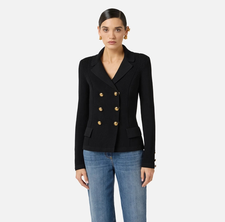 Giacca in maglia con bottoni gioiello