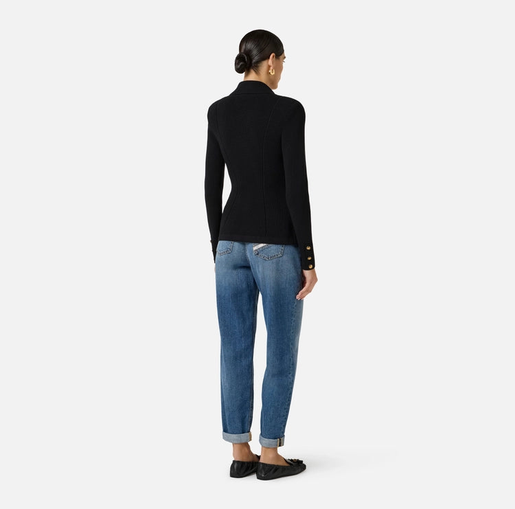 Giacca in maglia con bottoni gioiello