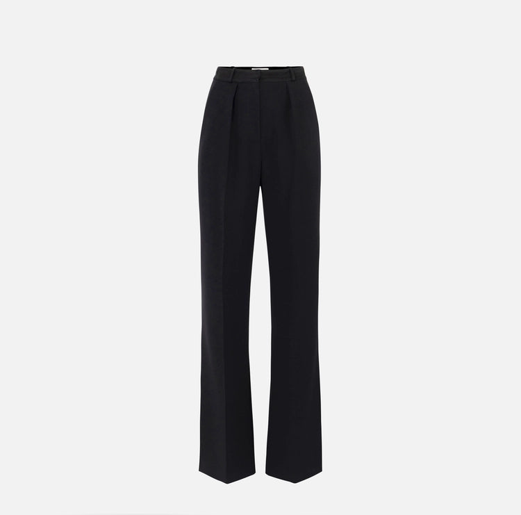 Pantaloni in crêpe leggero con dettagli smoking
