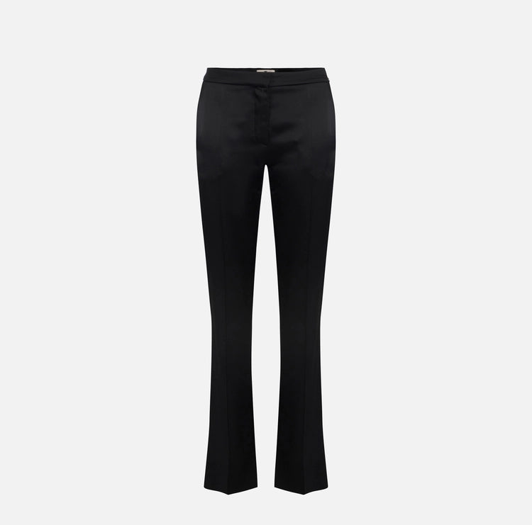 Pantaloni in raso con spacchetti
