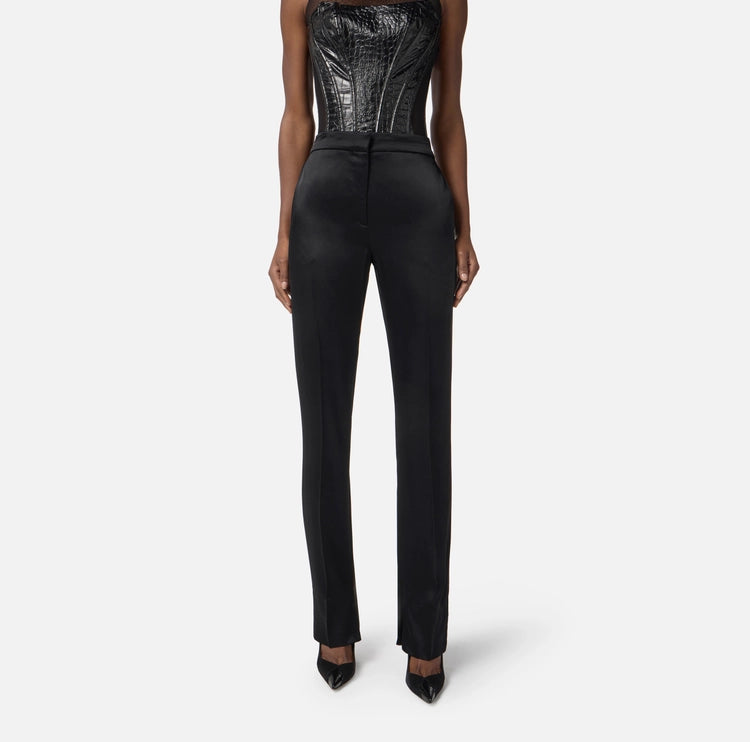 Pantaloni in raso con spacchetti