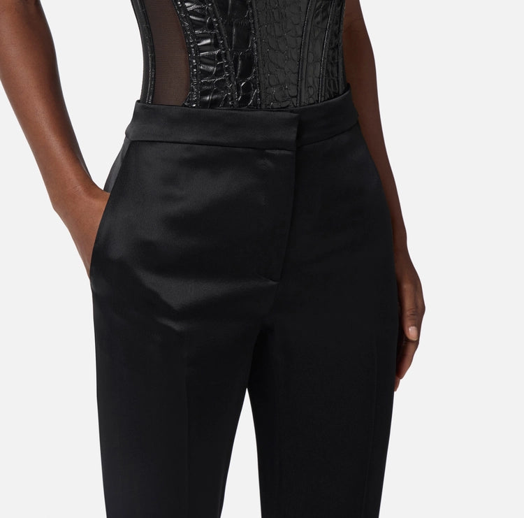 Pantaloni in raso con spacchetti