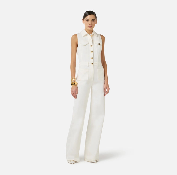 Tuta in denim con dettaglio logo