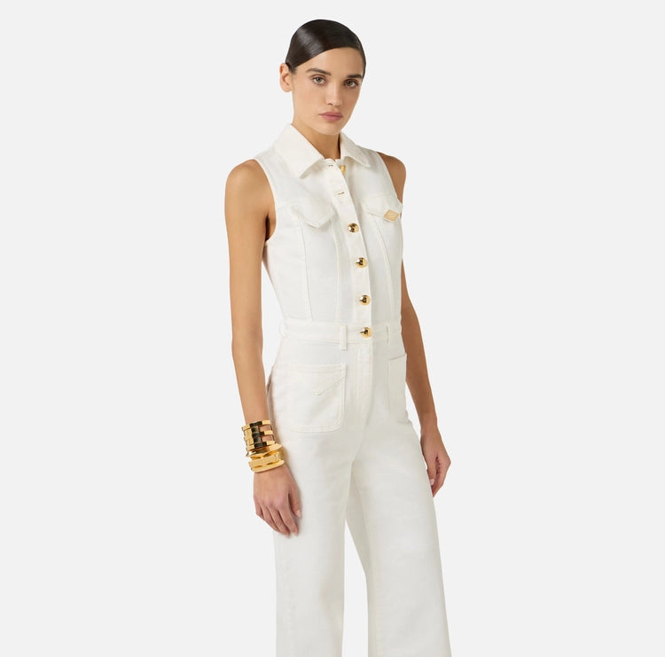 Tuta in denim con dettaglio logo