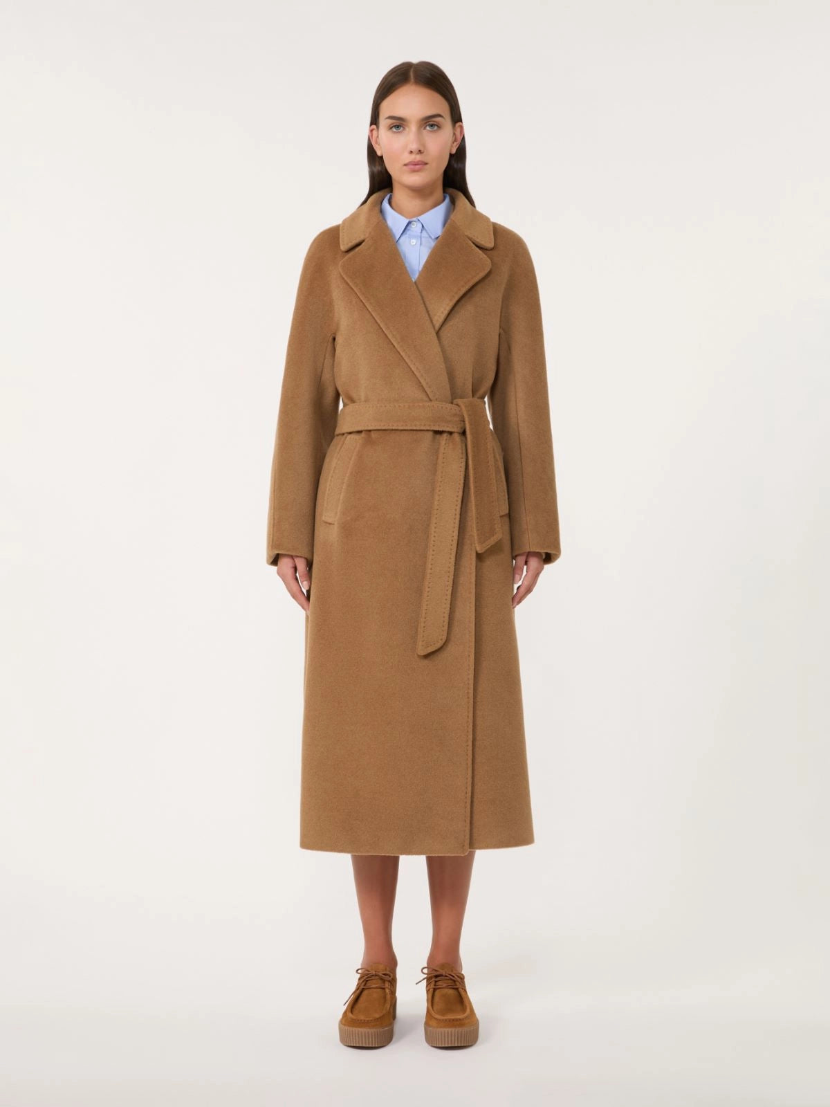 Cappotto lungo in lana e alpaca