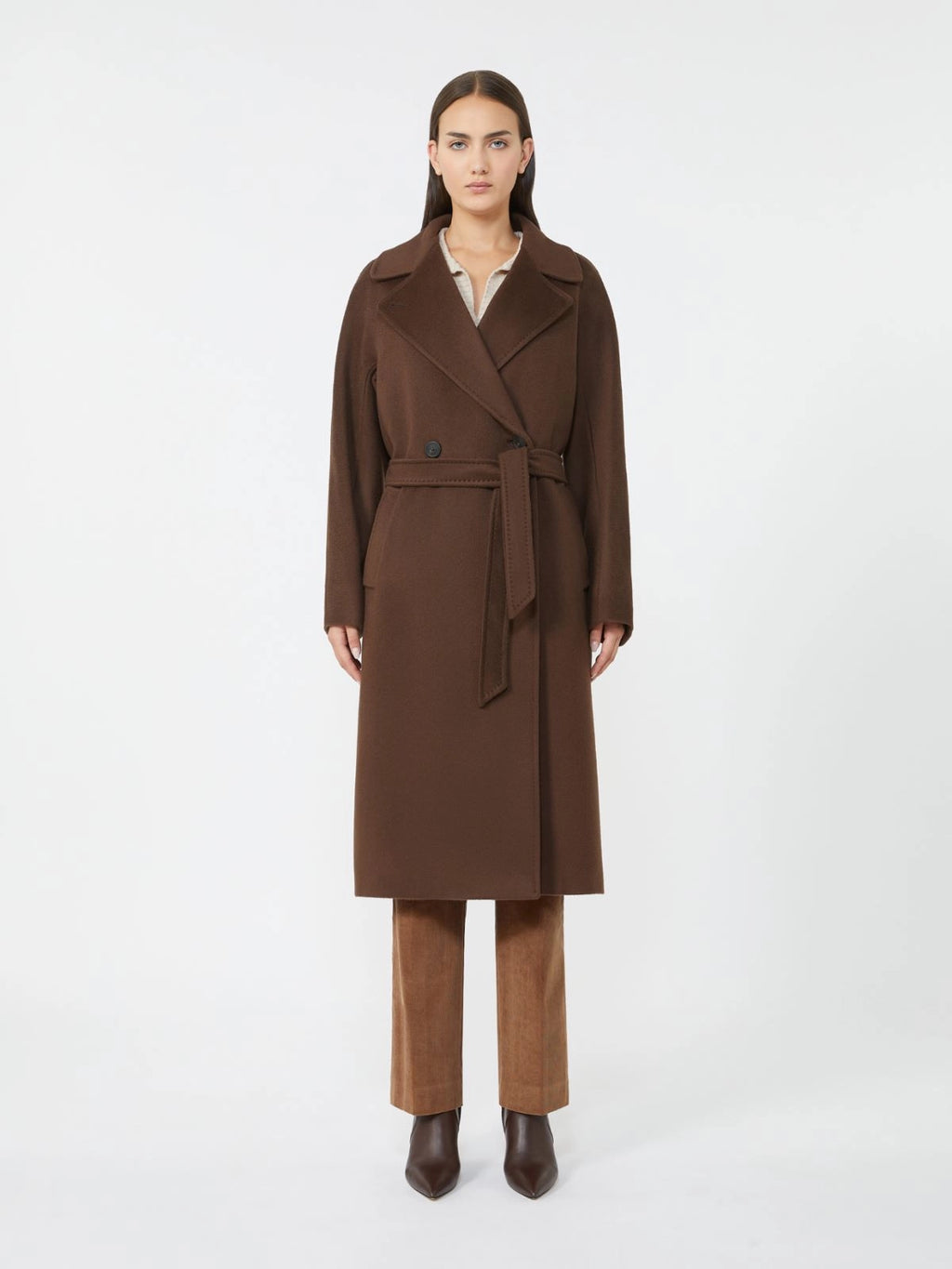 Cappotto midi doppiopetto in lana