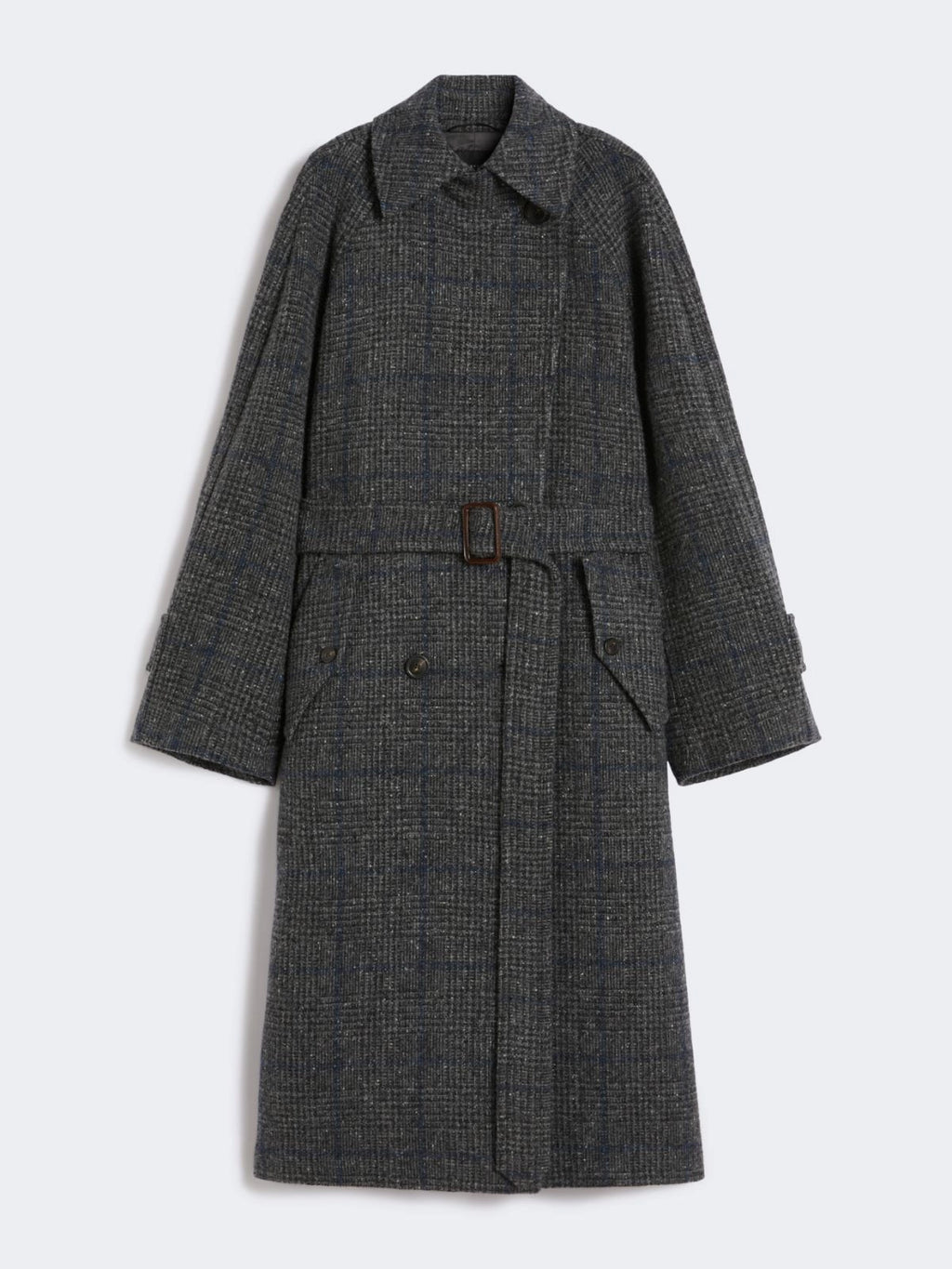 Cappotto lungo in tweed di lana