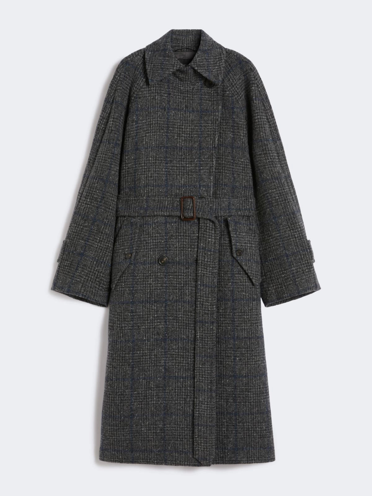 Cappotto lungo in tweed di lana