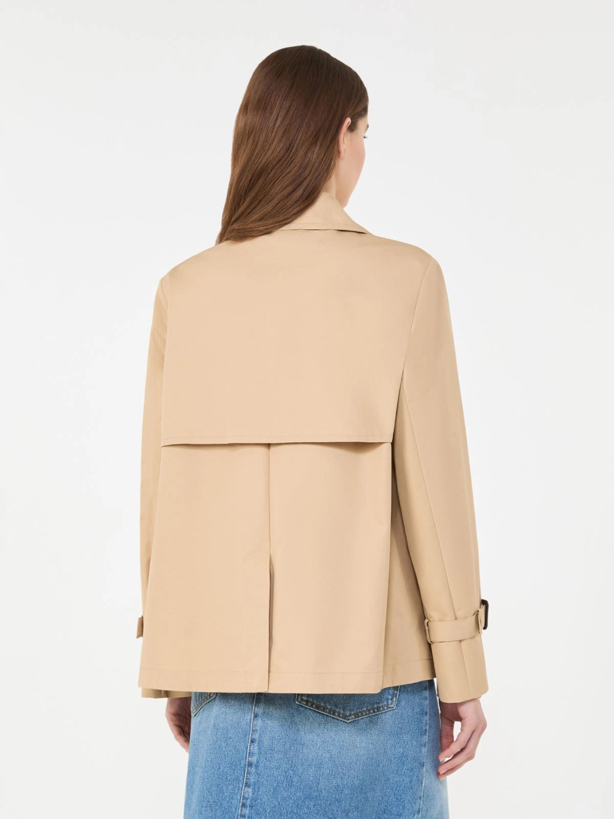 Trench crop in gabardina antigoccia